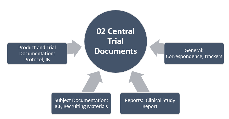 Image with shapes representing components of eTMF zone 02 Central Trial Documents