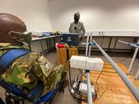 A person in a camouflage suit in a room with a computer

AI-generated content may be incorrect.