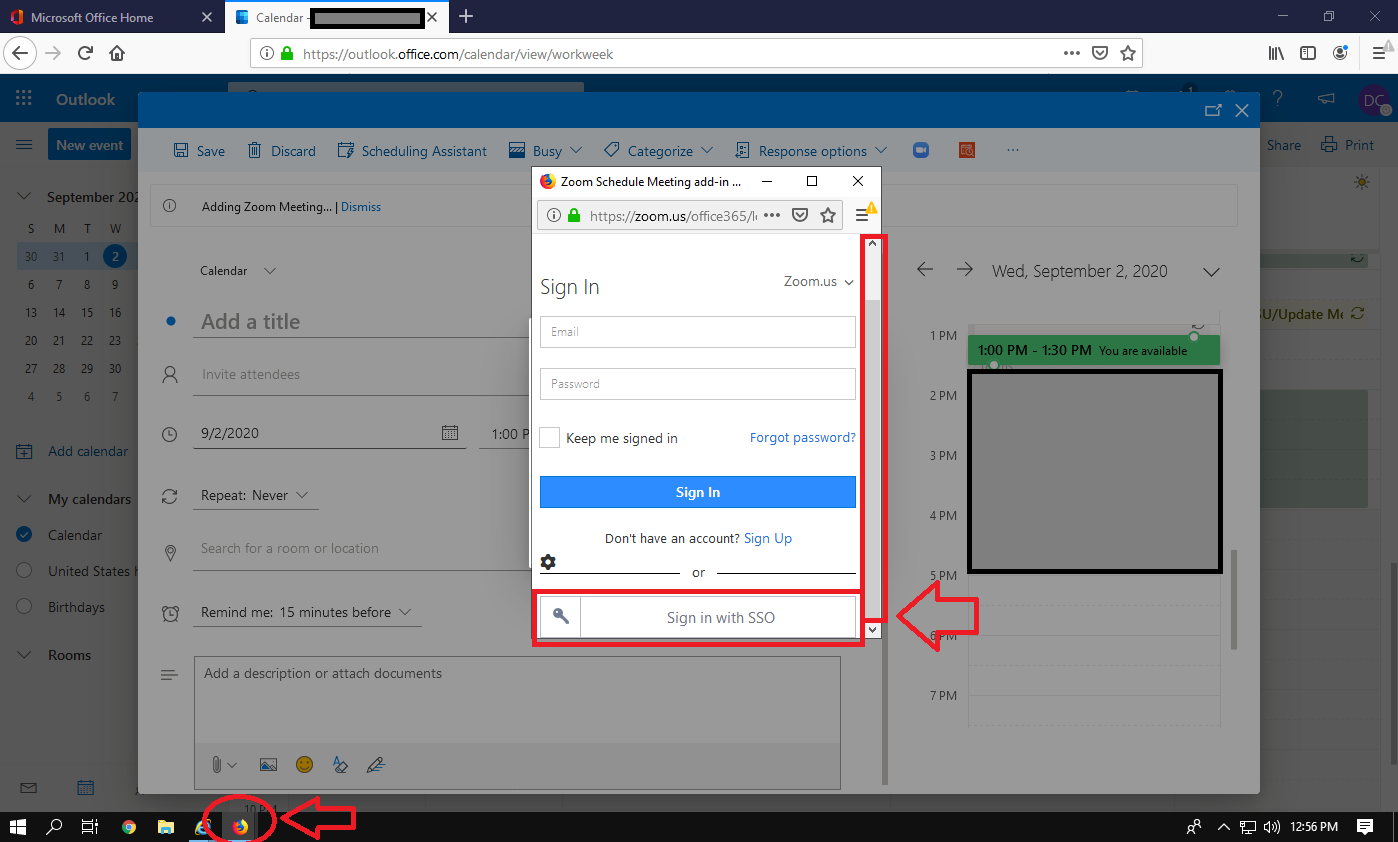 Choose Sign In with SSO